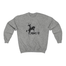 Load image into Gallery viewer, Grey pony up sweatshirt
