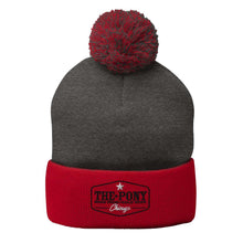 Load image into Gallery viewer, Red and gray Pony Beanie
